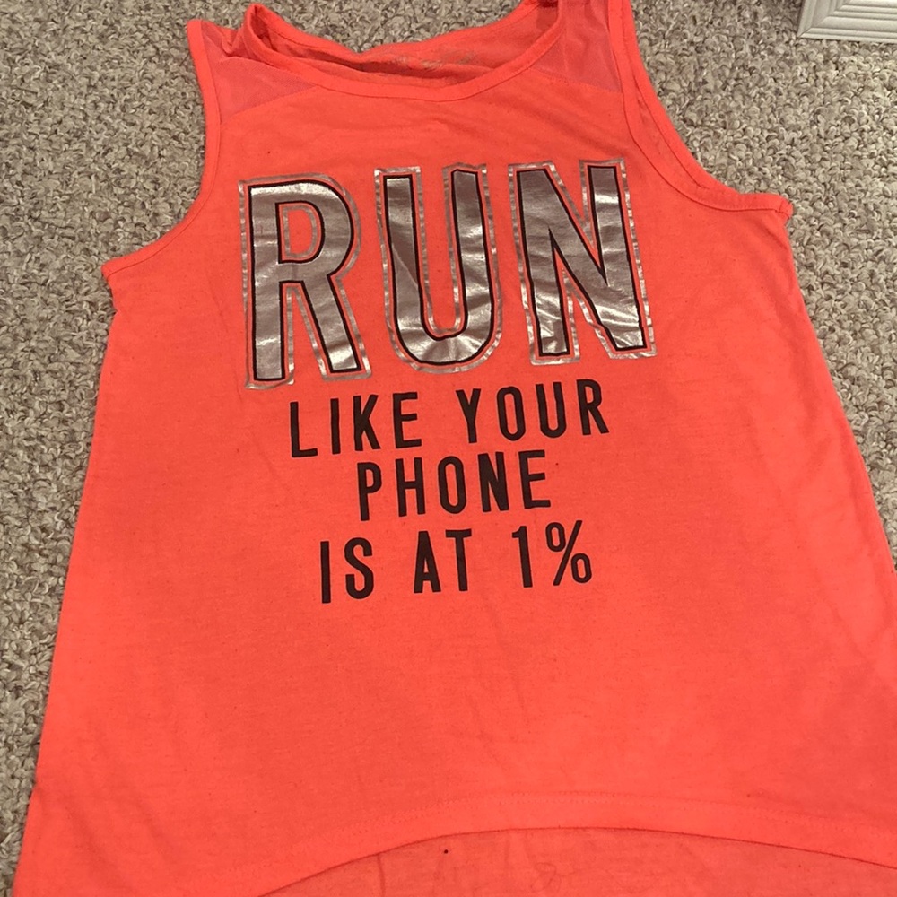 Ideology kids shirt, large, salmon pink, tank top/work out shirt
